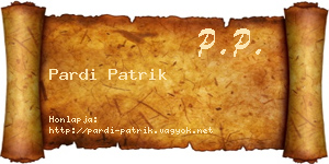 Pardi Patrik névjegykártya